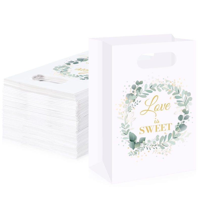 60 Pcs Eucalyptus Treat Bags Wedding Party Favor Paper Bags with Handles for Guests 87 x 59 x 24 Inch